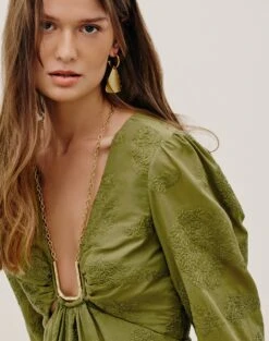 Amelie Midi Dress - Avocado -Women Clothing Sales AMELIE DETAIL MIDI DRESS DETAIL