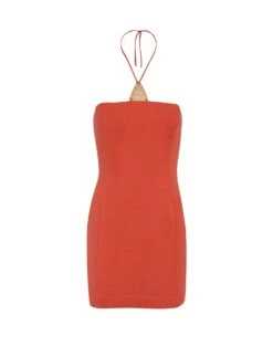 Amora Detail Short Dress - Tomato -Women Clothing Sales AMORADETAILSHORTDRESS FLAT