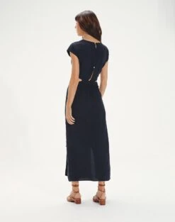 Angelina Detail Long Dress - Black -Women Clothing Sales AngelinaDetailLongDress back