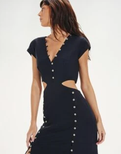 Angelina Detail Long Dress - Black -Women Clothing Sales AngelinaDetailLongDress detail