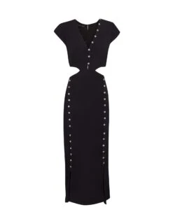 Angelina Detail Long Dress - Black -Women Clothing Sales AngelinaDetailLongDress flat
