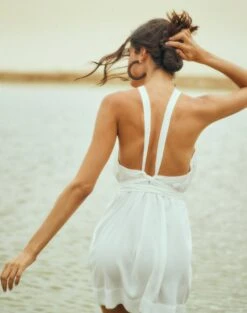 Audrey Detail Short Dress - Off White -Women Clothing Sales AudreyDetailShortDress Life 1