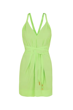 Audrey Detail Short Dress - Lime 8 Audrey Detail Short Dress - Lime -Women Clothing Sales AudreyDetailShortDress flat