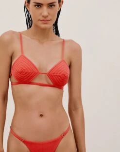 Barbara Tri Parallel Top - Tomato 9 Barbara Tri Parallel Top - Tomato -Women Clothing Sales BARBARATRIPARALLELTOP DETAIL 1