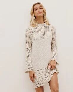 Connie Short Dress - Off White -Women Clothing Sales CONNIESHORTDRESS DETAIL