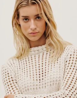 Connie Short Dress - Off White -Women Clothing Sales CONNIESHORTDRESS DETAIL 1