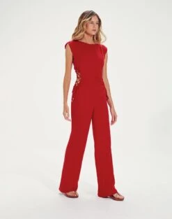 Carina Detail Jumpsuit - Red Pepper -Women Clothing Sales CarinaDetailJumpsuit front 1