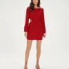 Carina Detail Short Dress - Red Pepper