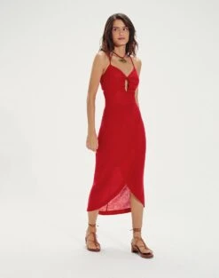 Cintia Midi Dress - Red Pepper -Women Clothing Sales CintiaMidiDress front