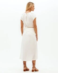 Claire Midi Dress - Off White -Women Clothing Sales Claire Detail Midi Dress5