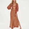 Eleanor Detail Long Dress - Rust