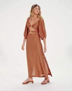 Eleanor Detail Long Dress - Rust -Women Clothing Sales EleanorDetailLongDress front 3498cbe3 6955 4dd8 a40d 03ba8d8e7113