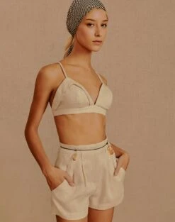Elli Short Top - Natural -Women Clothing Sales Elli short top
