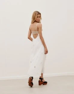 Goldie Long Dress - Natural -Women Clothing Sales GOLDIEDETAILLONGDRESS BACK