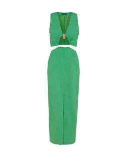 Gracie Detail Long Dress - Cactus -Women Clothing Sales GracieDetailLongDress flat