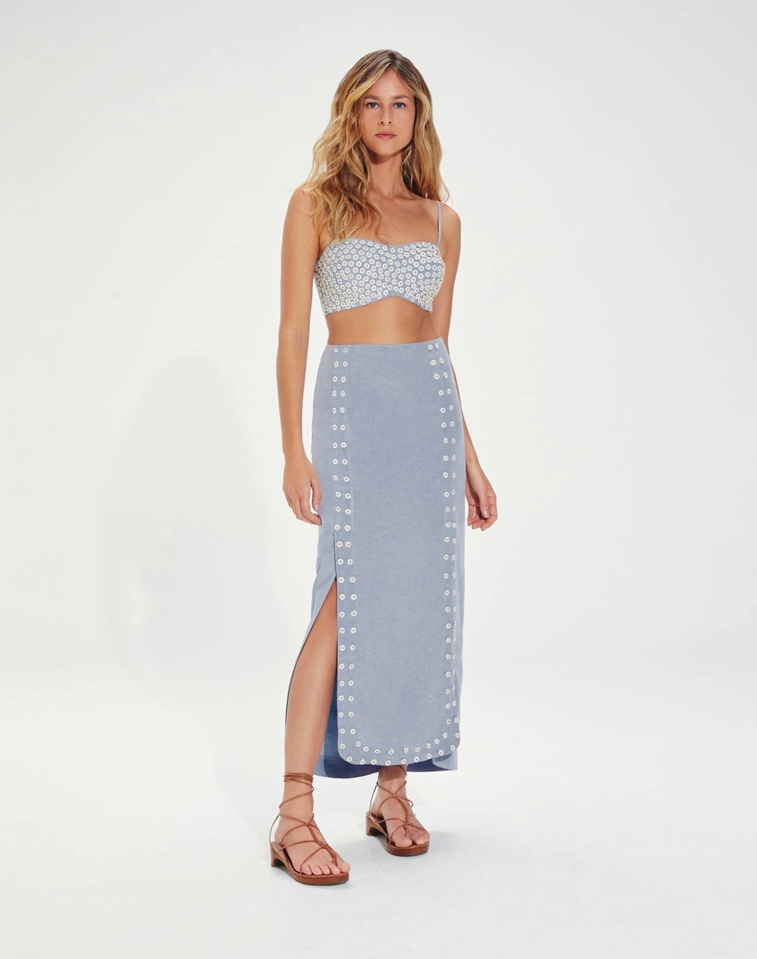 Gwen Detail Short Top - Blue Jeans 2 Gwen Detail Short Top - Blue Jeans - Image 2