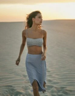 Gwen Detail Short Top - Blue Jeans -Women Clothing Sales GwenEmbroideryRingsShortTop life 1