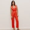 Hannah Detail Jumpsuit - Tomato