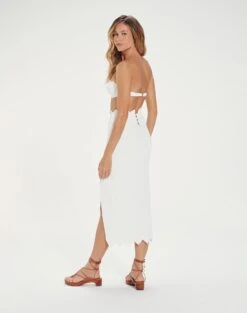 Firenze Imani Midi Skirt - White -Women Clothing Sales ImaniMidiSkirt back