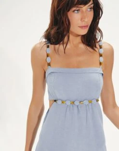 Isadora Detail Long Dress - Blue Jeans 7 Isadora Detail Long Dress - Blue Jeans -Women Clothing Sales IsadoraDetailLongDress detail