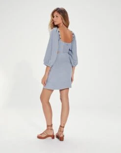 Isadora Detail Short Dress - Blue Jeans -Women Clothing Sales IsadoraDetailShortDress back
