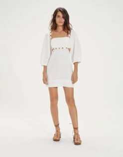 Isadora Detail Short Dress - Off White -Women Clothing Sales IsadoraDetailShortDress front 3cb60b36 e21e 43b0 b2de 5b9e10167304