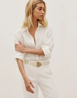 Jaque Long Sleeve Blouse - Off White -Women Clothing Sales JAQUELONGSLEEVEBLOUSE DETAIL 1