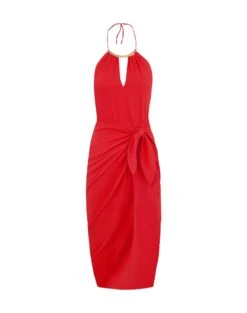 Luna Detail Midi Dress - Tomato -Women Clothing Sales LUNA DETAIL MIDI DRESS FLAT