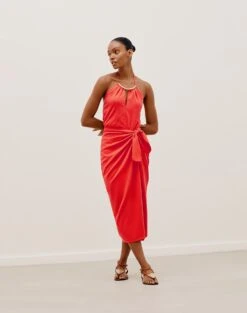 Luna Detail Midi Dress - Tomato -Women Clothing Sales LUNA DETAIL MIDI DRESS FRONT c5b595ff 27a6 40af 8834 ad3561cf9132