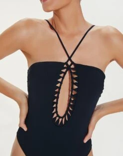 Leeza One Piece - Black -Women Clothing Sales LeezaOnePiece detail
