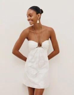 Maureen Detail Short Dress - Off White -Women Clothing Sales MAUREENDETAILSHORTDRESS FRONT