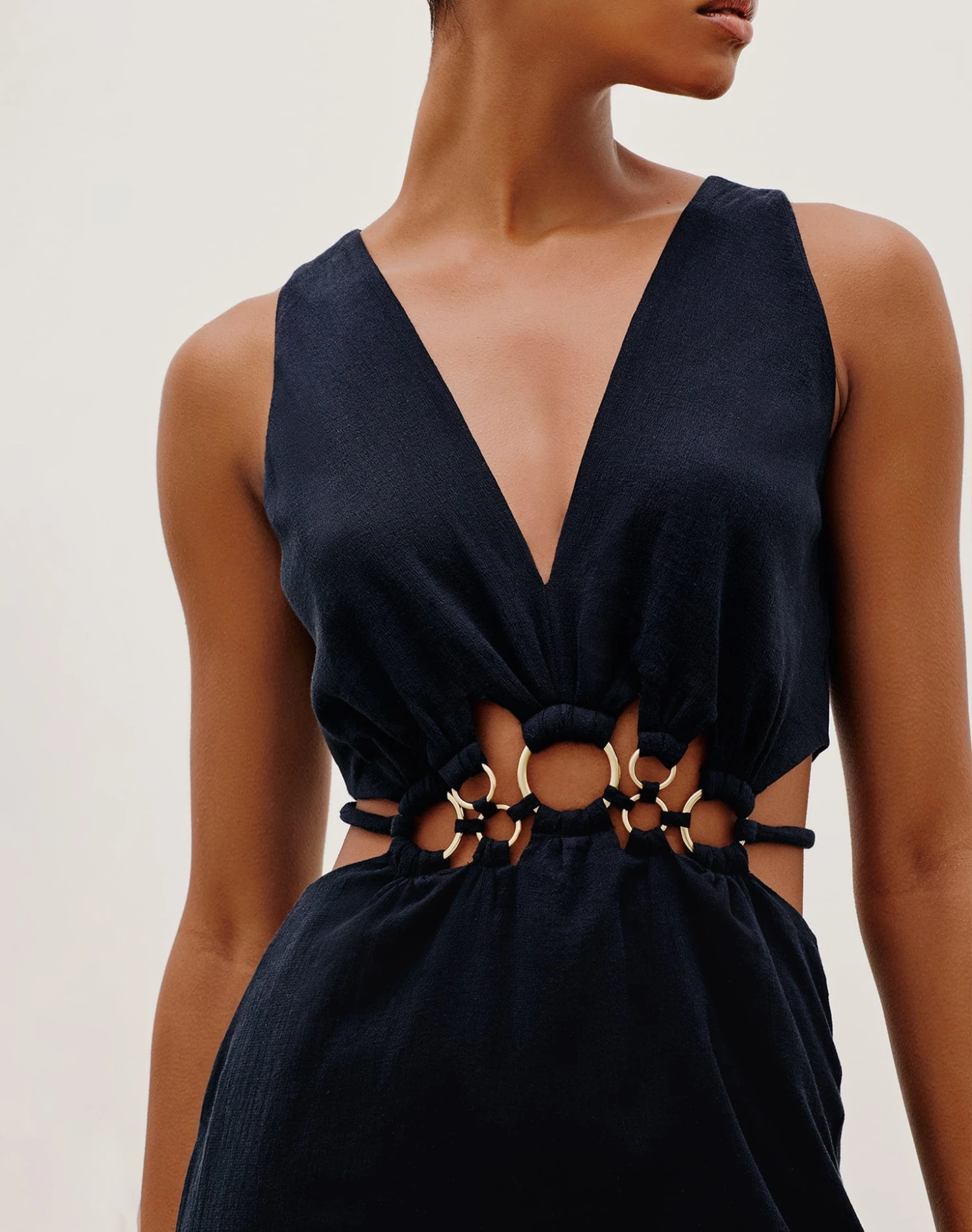 Maya Detail Long Dress - Black 3 Maya Detail Long Dress - Black - Image 3