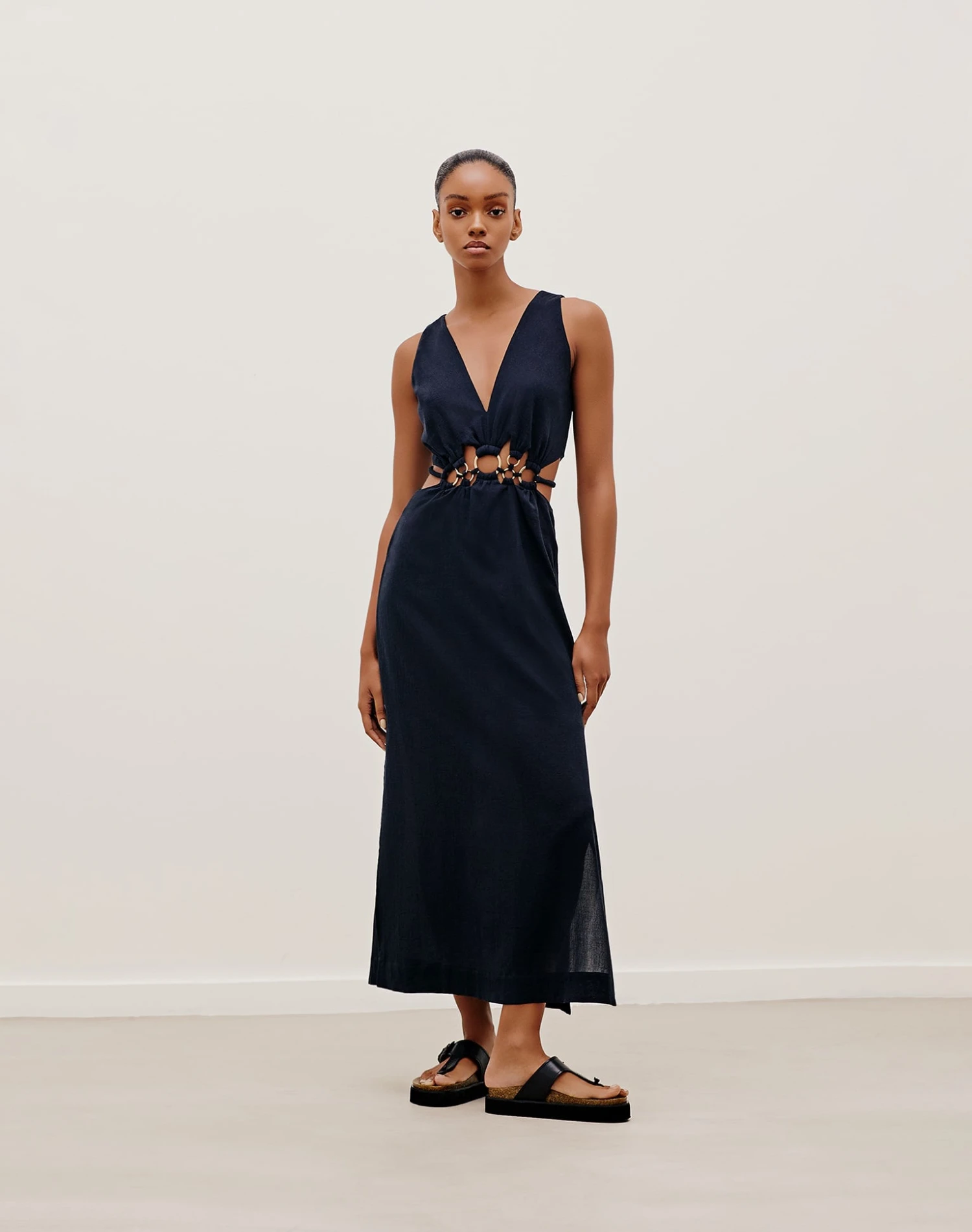 Maya Detail Long Dress - Black 1 Maya Detail Long Dress - Black