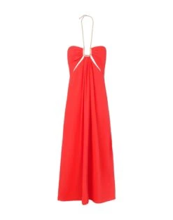 Maureen Detail Long Dress - Tomato -Women Clothing Sales Maureen Detail Long Dress FLAT