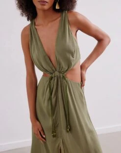 Nayara Long Dress - Pistachio -Women Clothing Sales NAYARA DETAIL LONG DRESS DETAIL