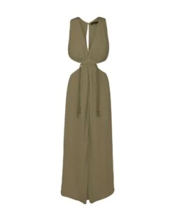 Nayara Long Dress - Pistachio -Women Clothing Sales NAYARA DETAIL LONG DRESS Flat