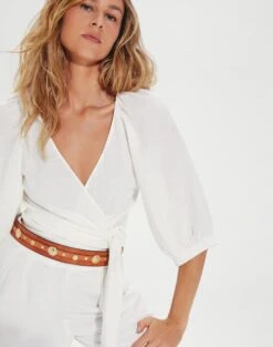 Norman Long Sleeve Blouse - Off White -Women Clothing Sales NormanLongSleeveBlouse detail 1 1