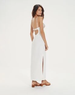 Phoebe Detail Long Dress - Off White 10 Phoebe Detail Long Dress - Off White -Women Clothing Sales PhoebeDetailLongDress back