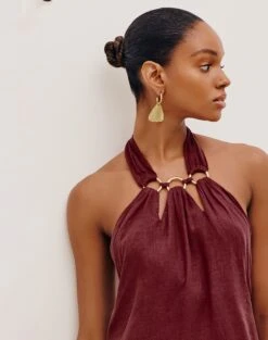 Susan Long Dress - Cranberry -Women Clothing Sales SUSANDETAILLONGDRESS DETAIL 1