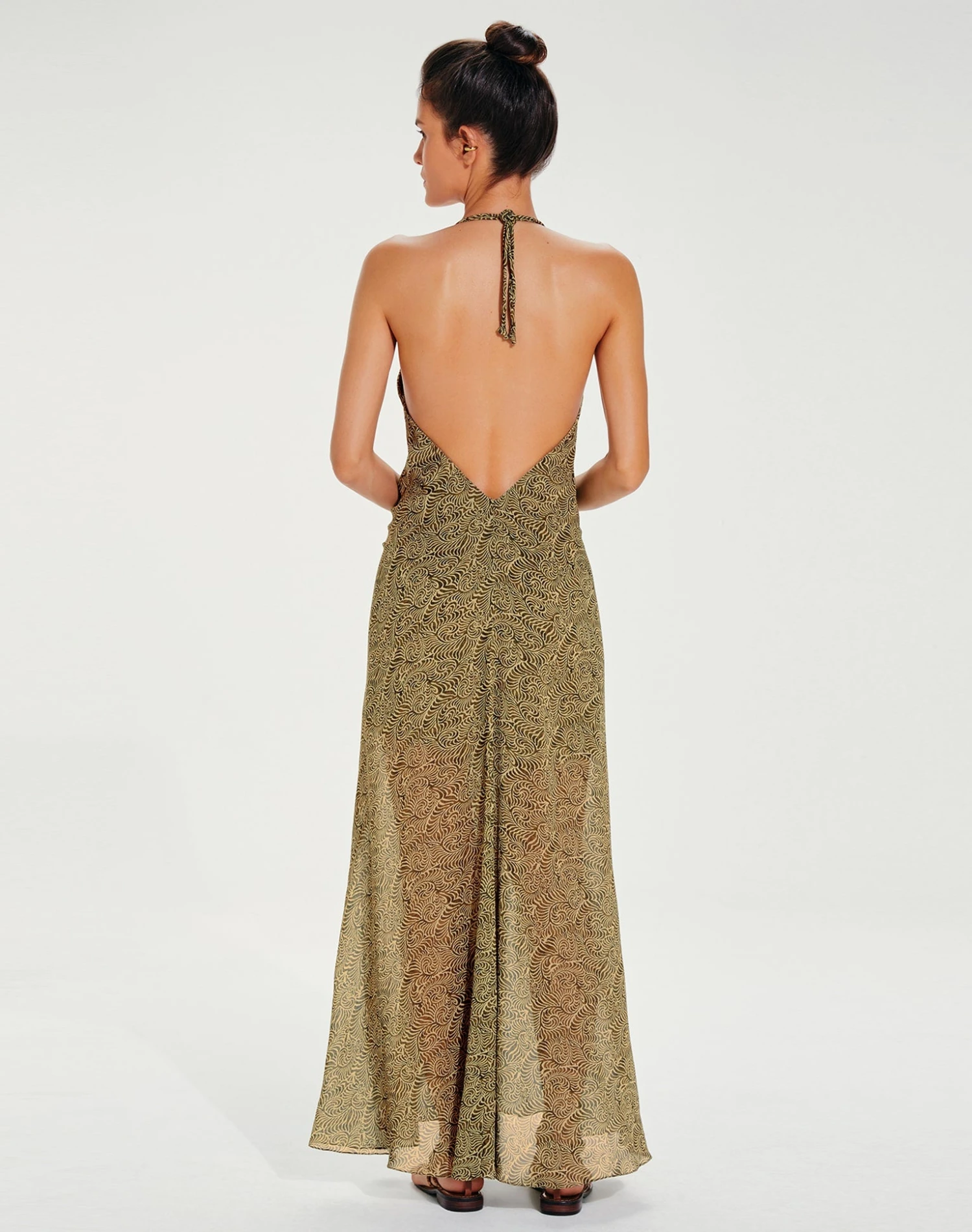 Scarf Long Dress - Ortiz Green 2 Scarf Long Dress - Ortiz Green - Image 2