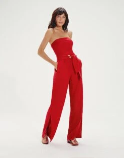 Serena Detail Jumpsuit - Red Pepper