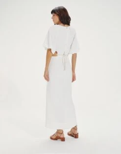 Tanya Detail Long Dress - Off White -Women Clothing Sales TanyaDetailLongDress back