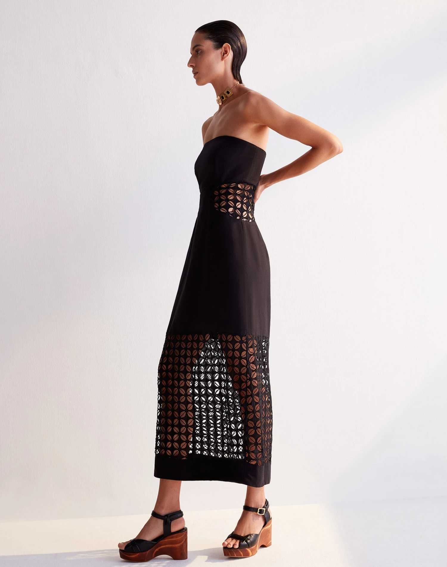 Twiggy Long Dress - Black 3 Twiggy Long Dress - Black - Image 3