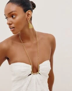 Maureen Detail Short Dress - Off White -Women Clothing Sales VW232060 COR 3