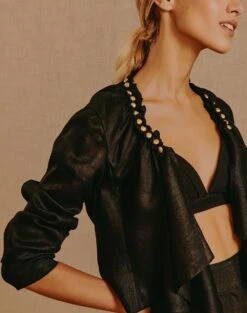 Betty Coat - Black -Women Clothing Sales black betty coat elli top bela short lifestyle 2