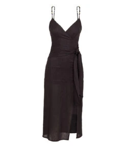 Alanna Midi Dress - Black -Women Clothing Sales black honey alanna dress flat
