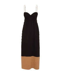 Iris Long Dress - Black -Women Clothing Sales black iris dress flat