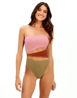 Frida Block One Piece - Pistachio Camel