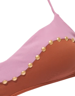 Laila Block Top - Pistachio Camel -Women Clothing Sales block laila top flat detail