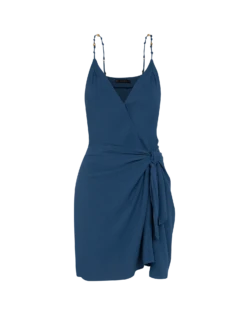 Gisa Short Dress - Blue Grey -Women Clothing Sales blue gray gisa dress flat